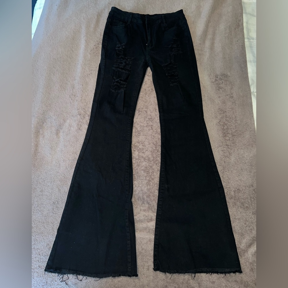 Black flare jeans